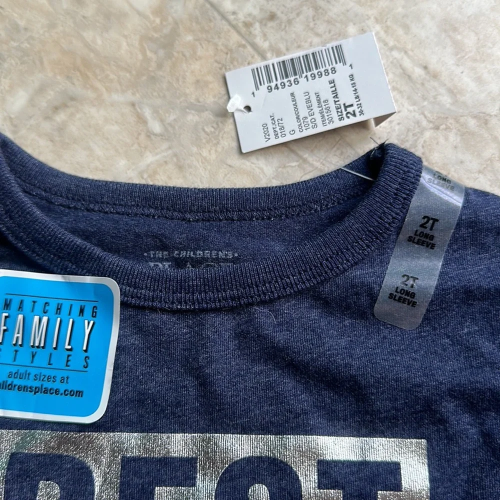 THE CHILDREN’S PLACE BEST SON EVER LONG SLEEVE: NEW WITH DEFECT: SIZE 2T